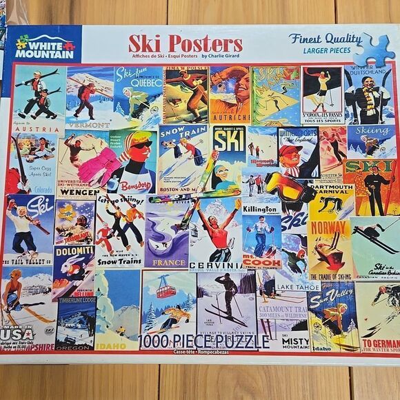 WHITE MOUNTAIN SKI POSTERS COLLAGE 1,000 PIECE PUZZLE - Picture 6 of 8